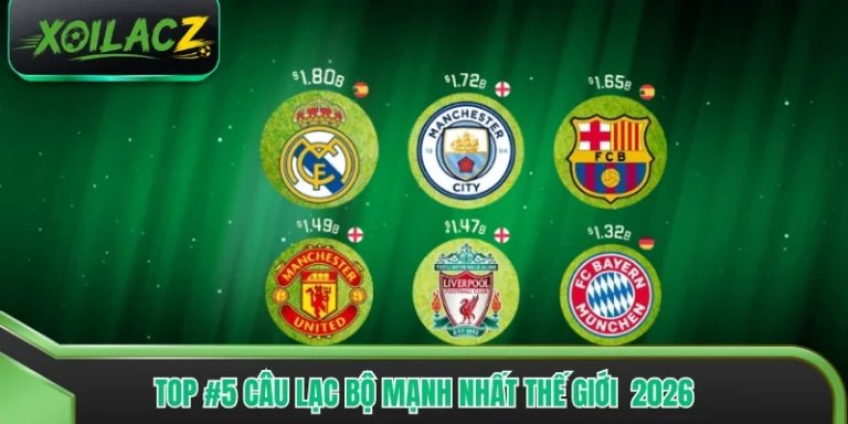 Top #5 Câu Lạc Bộ Mạnh Nhất Thế Giới (XoilacTV Cập nhật)